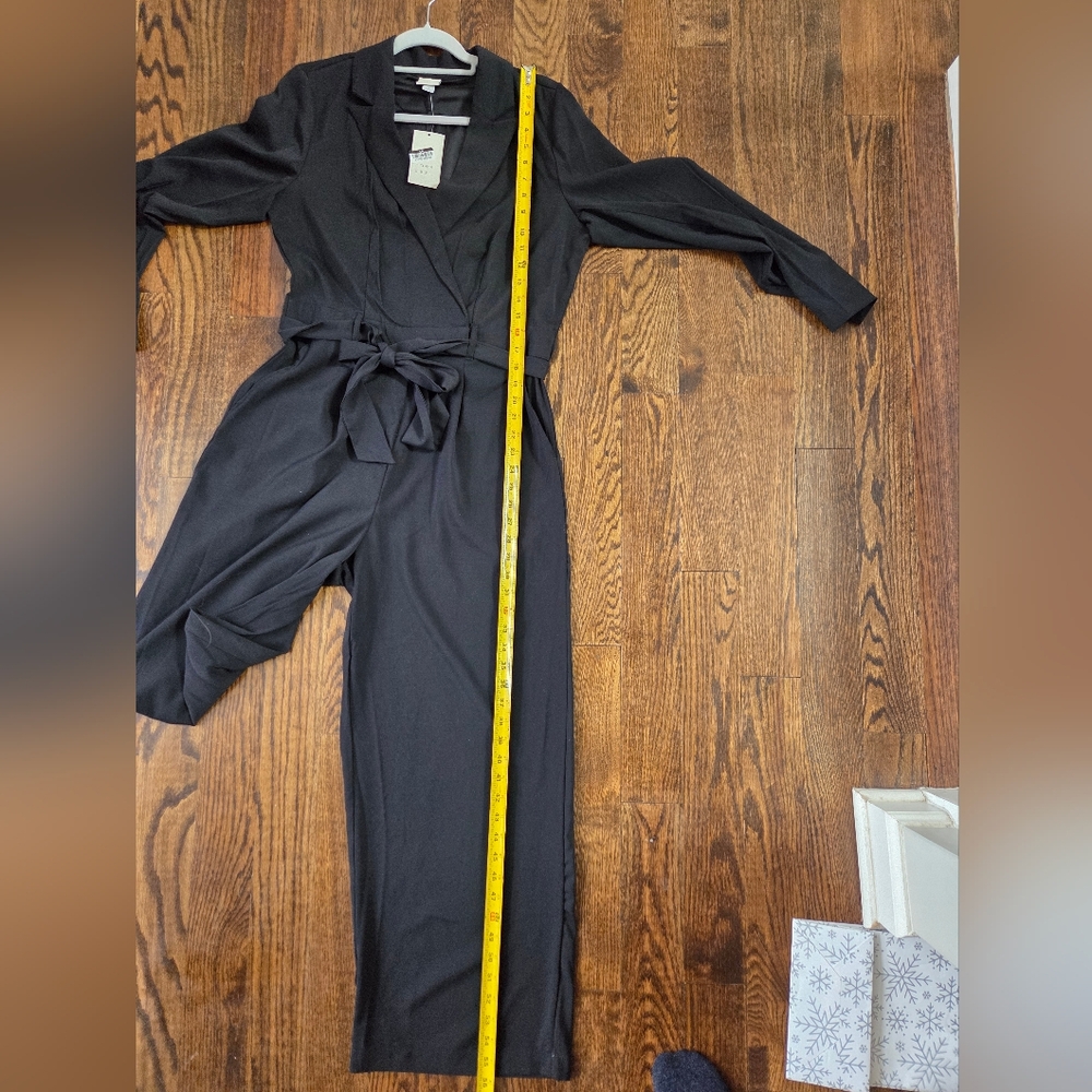 a new day Black Long Sleeve Wrap Front Jumpsuit NWT - Picture 12 of 14
